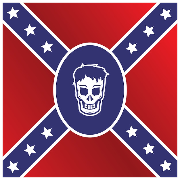 Download Man skull flag template theme vector art illustration ...