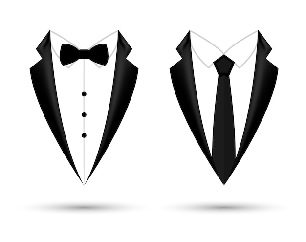 Premium Vector Man Suit Icon Isolated Background With Bow And Tie Fashion Black Business 