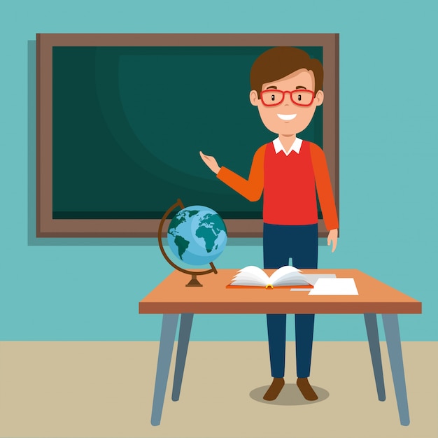 Free Vector | Man teacher in the classroom