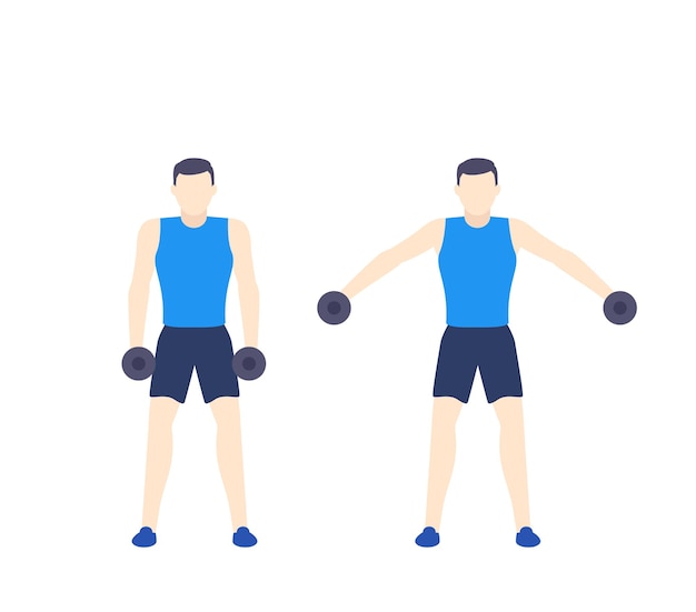 Premium Vector | Man training shoulders in the gym, vector