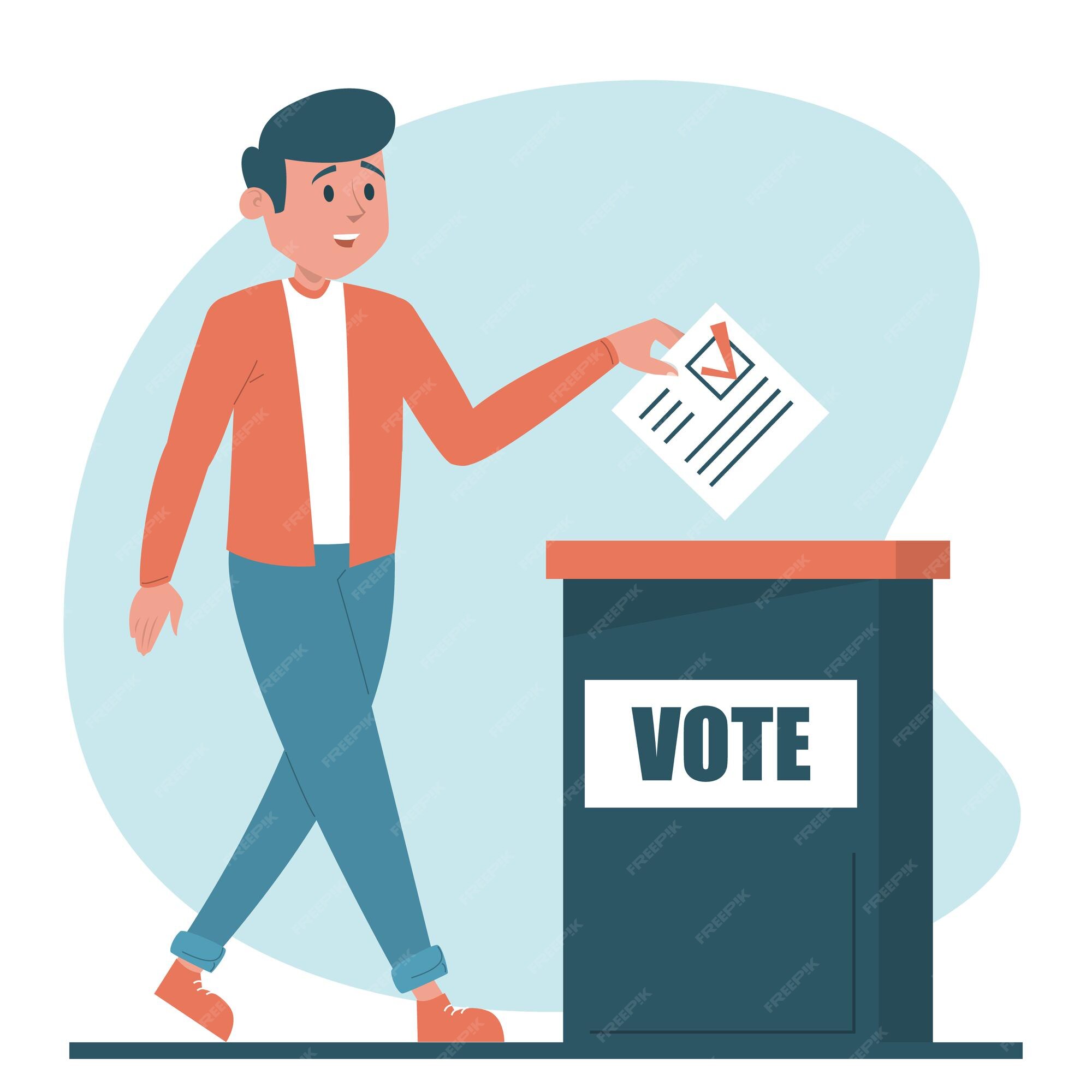 Premium Vector | Man voting for a president illustration