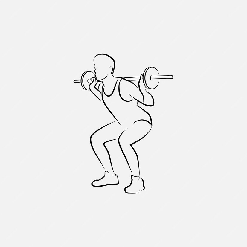 Premium Vector | Man with barbell