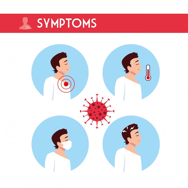 Premium Vector Man With Covid 19 Virus Symptoms Vector Design