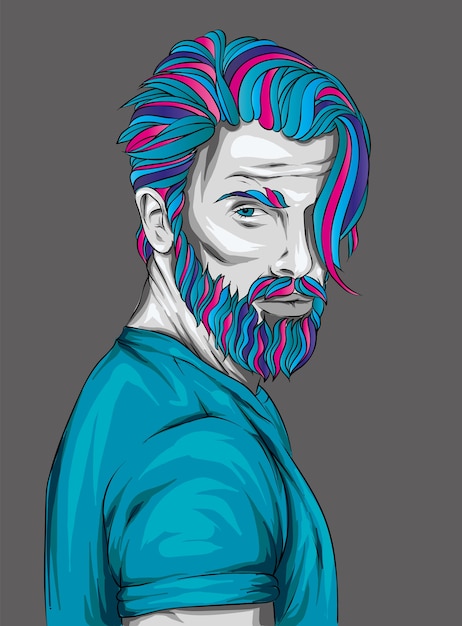 Premium Vector | Man with fashionable hairstyle