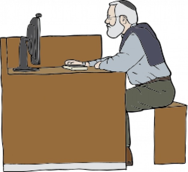 Man Working On Computer