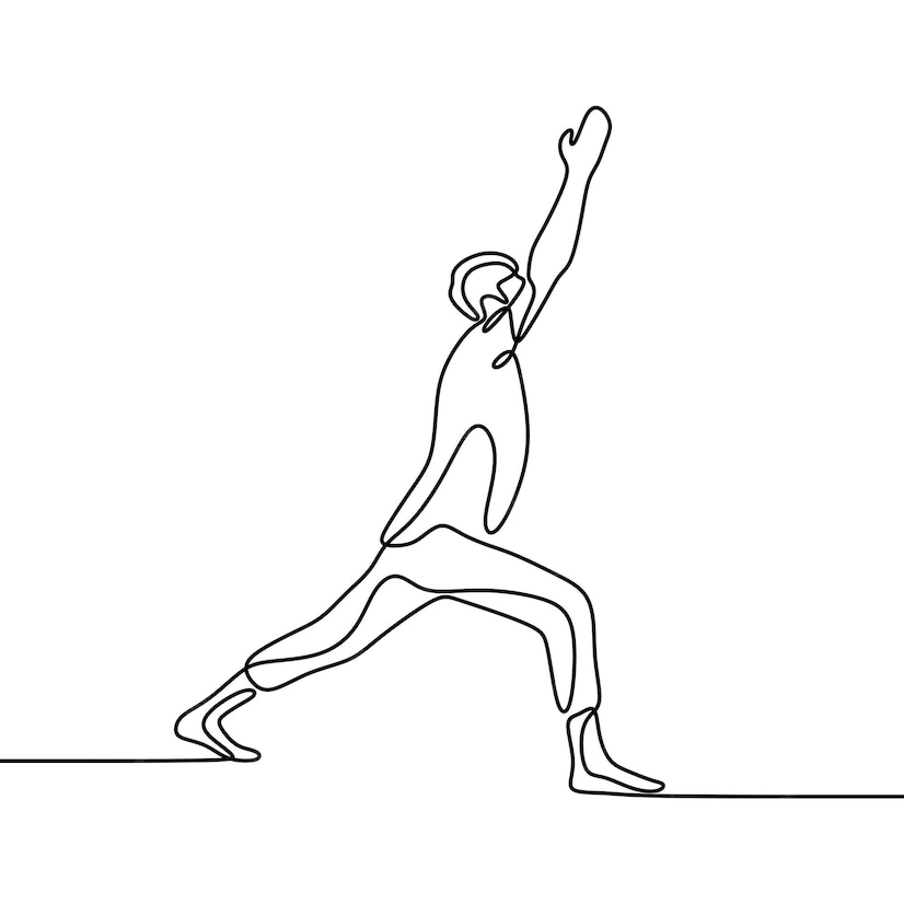 Premium Vector | Man do yoga pose exercise oneline single continuous ...