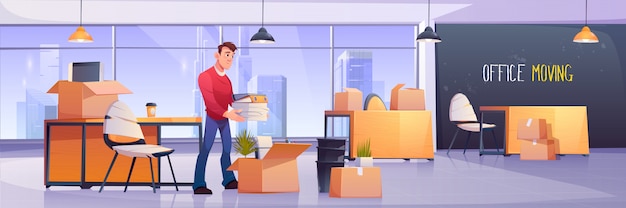 Free Vector | Manager putting documents in boxes