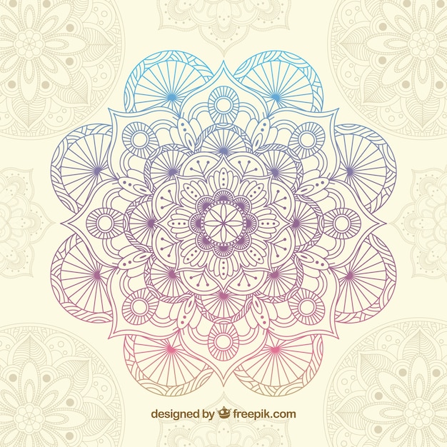 Download Mandala background drawn Vector | Free Download