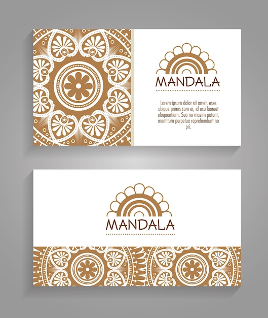 Download Mandala boho style flyers | Premium Vector