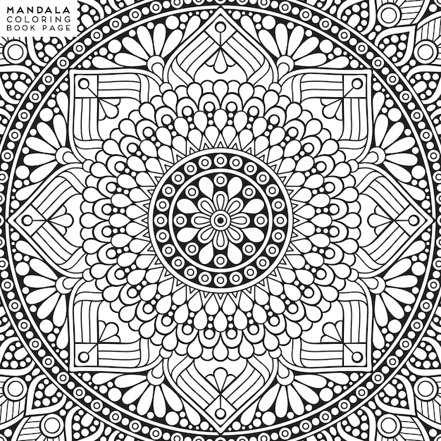 Premium Vector | Mandala coloring illustration