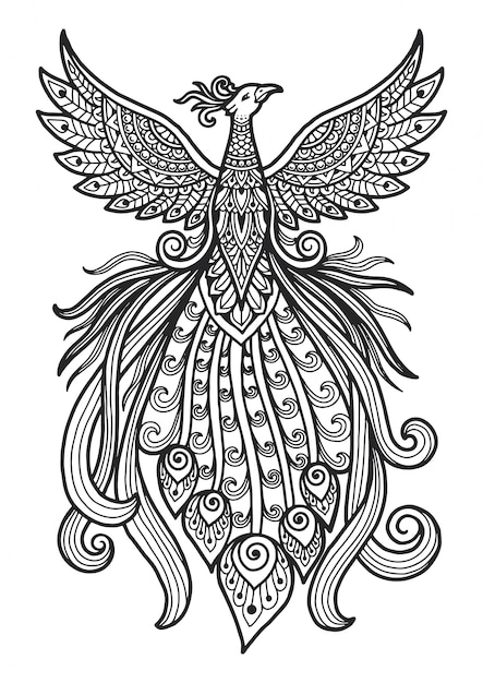 Download Mandala for coloring page peacock design. | Premium Vector