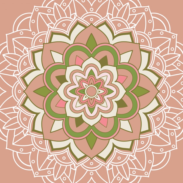 Mandala design on brown background | Premium Vector