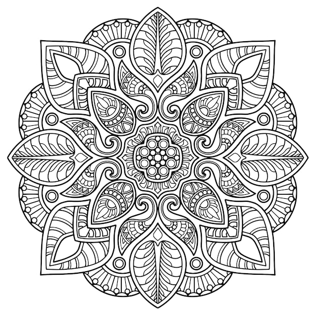 Premium Vector | Mandala design for coloring page