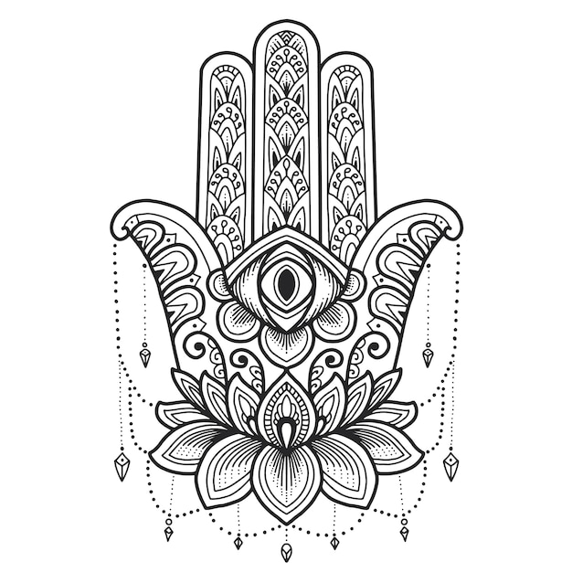 Download Mandala design. hamsa symbol | Premium Vector