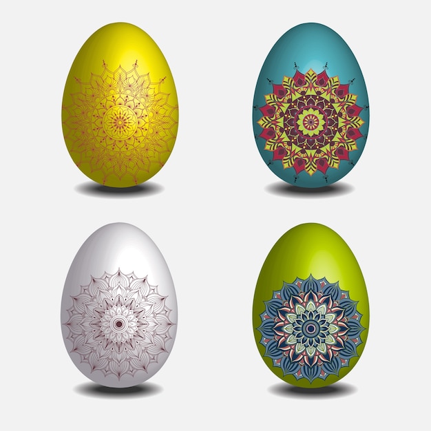 Download Mandala easter egg collection Vector | Premium Download