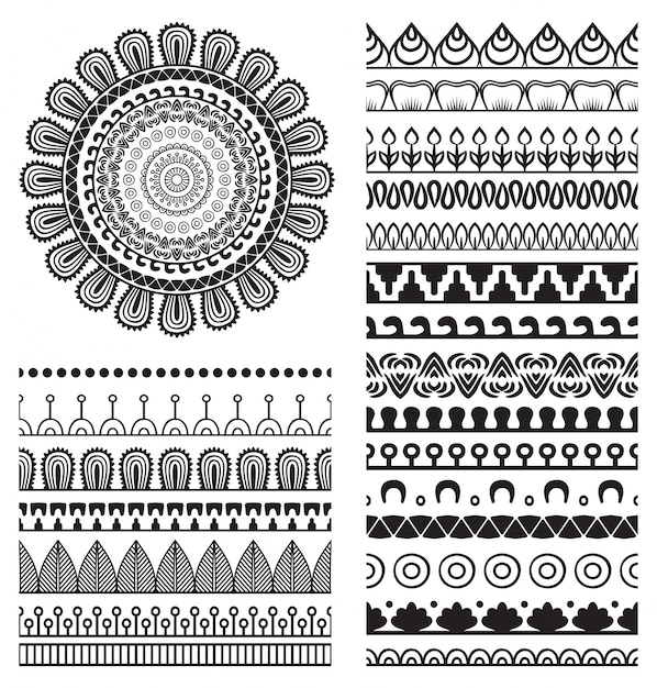 Premium Vector | Mandala elements set