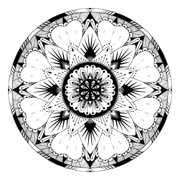 Download Mandala flowers illustration Vector | Premium Download