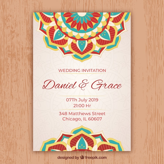 free-vector-mandala-invitation-template