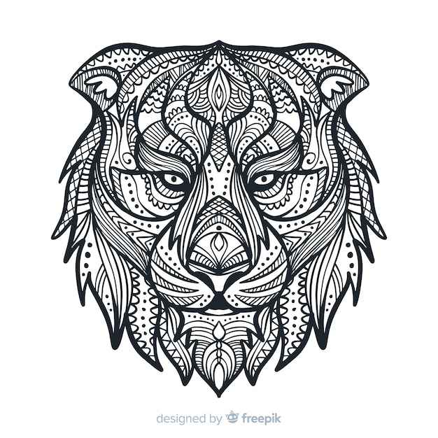 Mandala lion | Free Vector