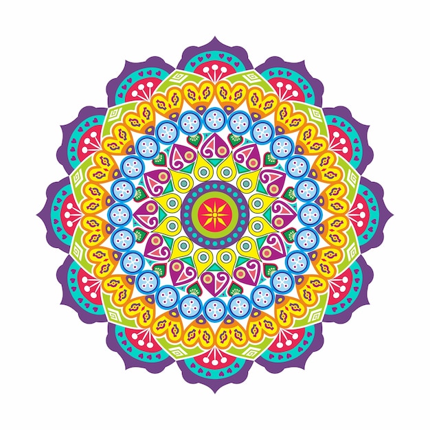 Premium Vector | Mandala ornament with full color