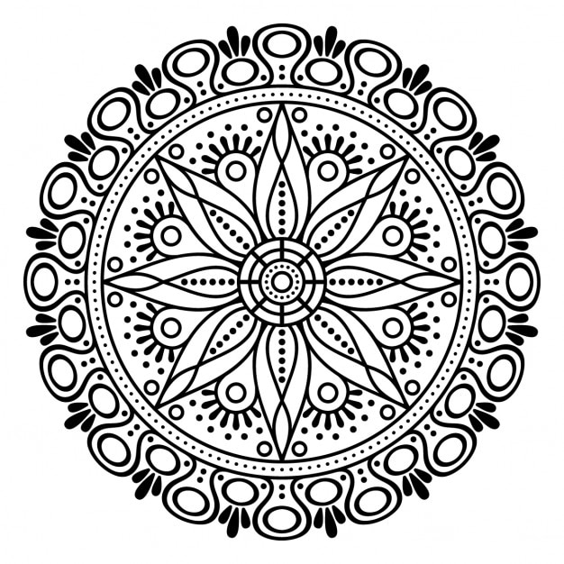 Mandala outline empty Free Vector