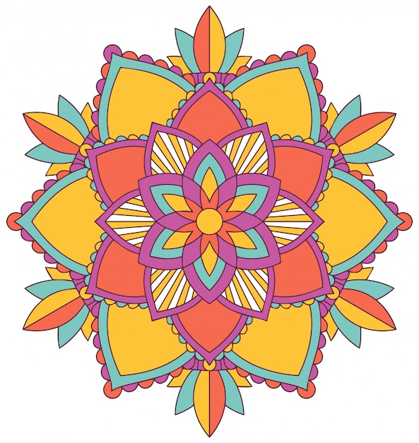 Download Mandala pattern design in many colors Vector | Free Download