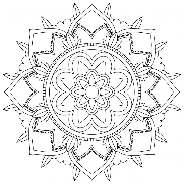 Download Mandala pattern design on white background Vector | Free ...