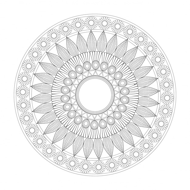 Download Mandala relaxation buddhism outline | Premium Vector