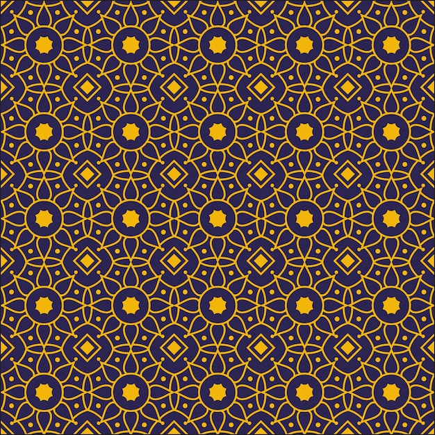 マンダラのシームレスなパターンの背景の壁紙 エレガントな伝統モチーフ ラグジュアリーな幾何学模様 クラシックバティック プレミアムベクター