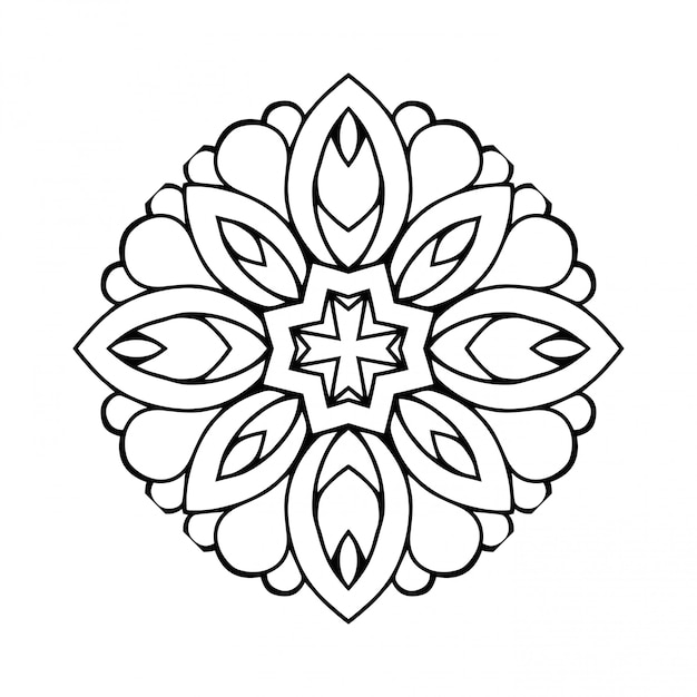 Download Mandala. simple line, decorative element for coloring ...