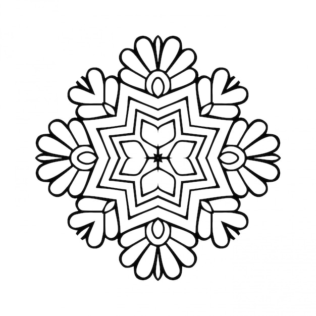 Download Mandala. simple line, decorative element for coloring ...