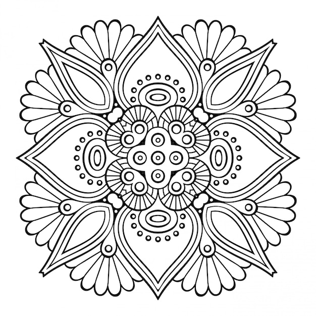 Download Mandala. simple line, decorative element for coloring ...
