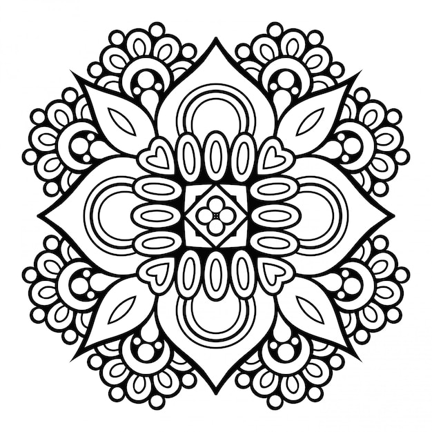 Download Premium Vector | Mandala. simple lineart, decorative element.