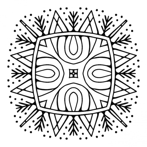 Download Mandala. simple lineart, decorative element. | Premium Vector