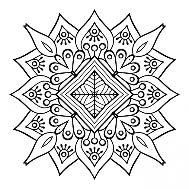 Download Mandala. simple lineart, decorative element. | Premium Vector