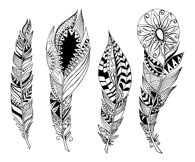 Download Mandala style feathers. creative bohemian hipster concept ...