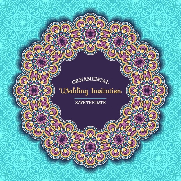 Download Mandala wedding invitation Vector | Free Download