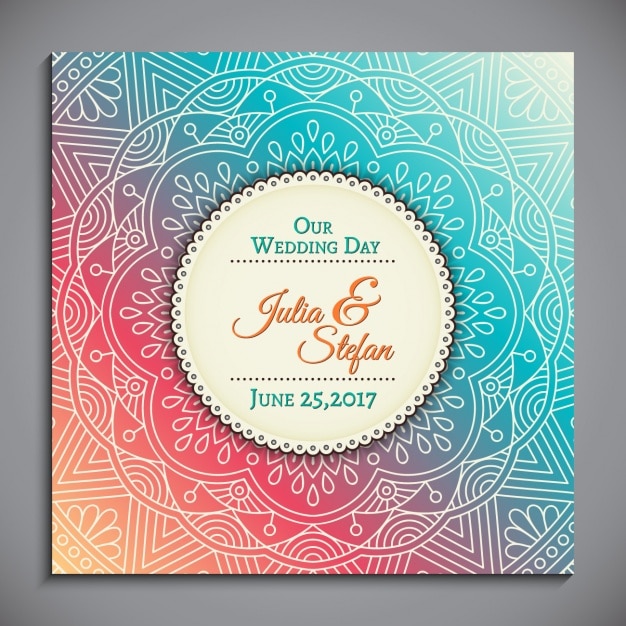 Download Free Vector | Mandala wedding invitation