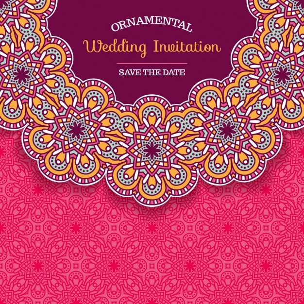 Download Mandala wedding invitation Vector | Free Download