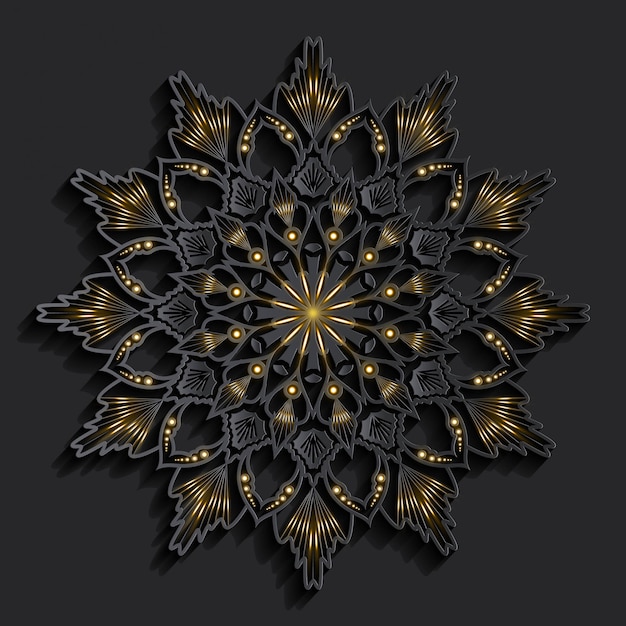 Premium Vector | Mandala with 3d effect