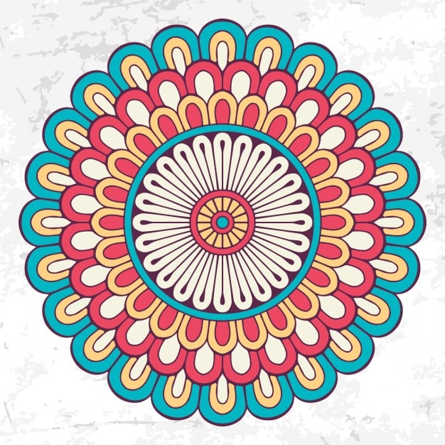 Free Vector Mandala with circular floral shapes