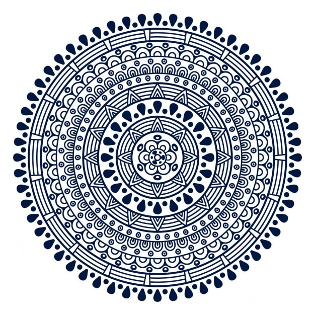 Free Vector Mandala with circular shapes