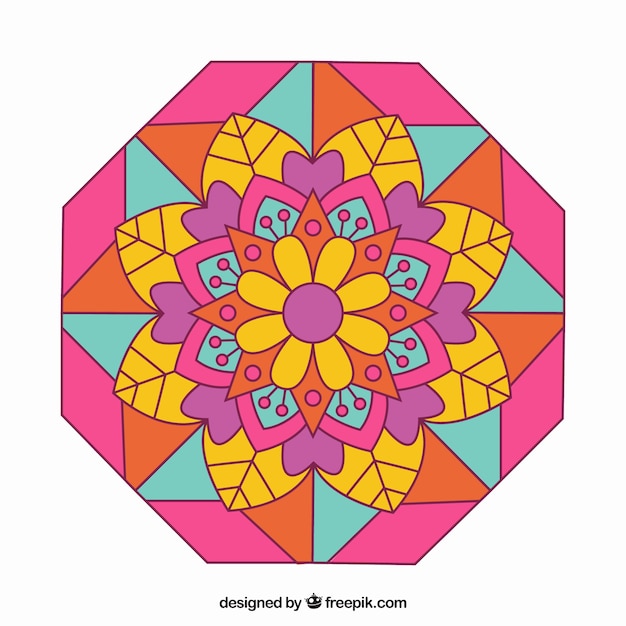 Free Vector | Mandala with colors