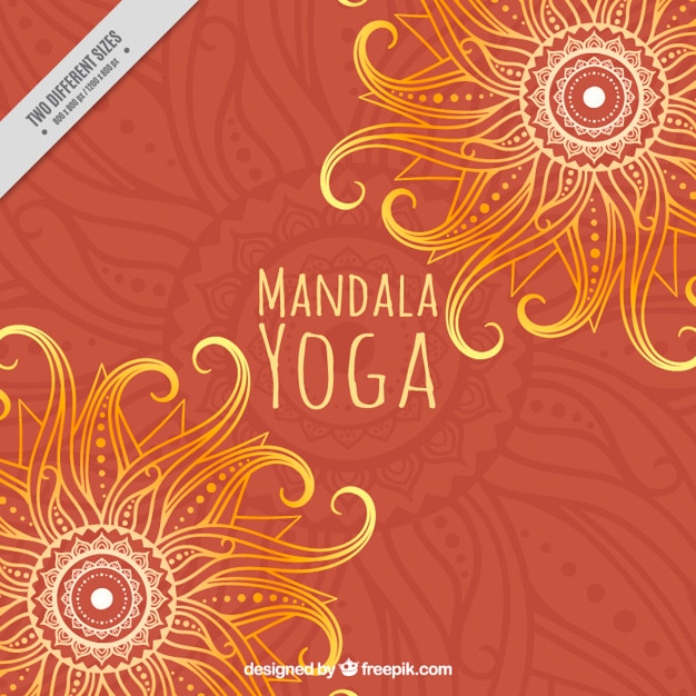 Download Free Vector | Mandala yoga on a orange background