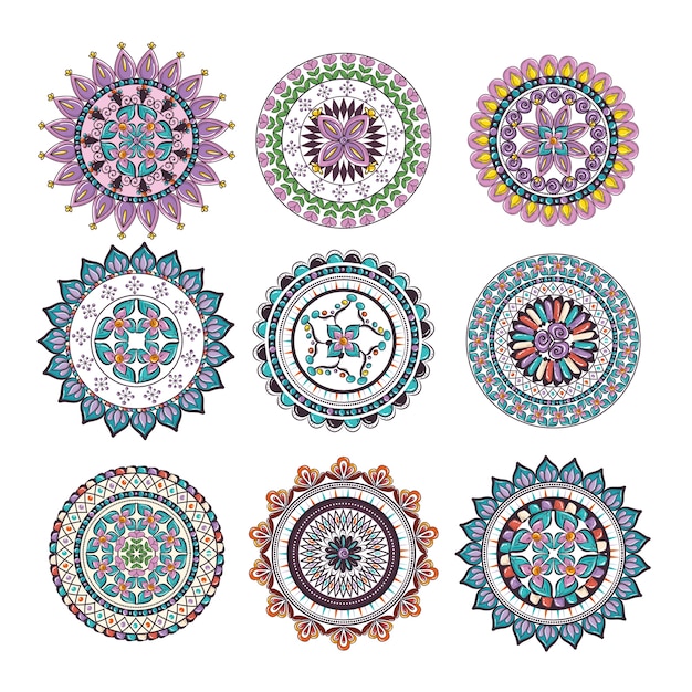 Download Mandalas boho style set | Premium Vector