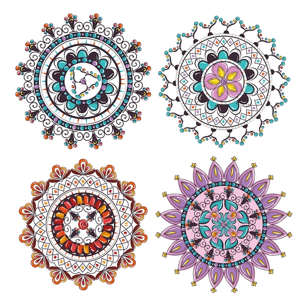 Download Premium Vector | Mandalas boho style set