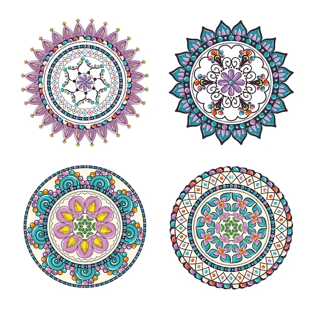 Download Mandalas boho style set | Premium Vector