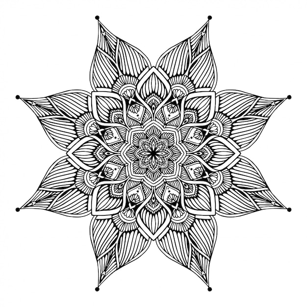 Download Mandalas coloring book, flower shape, oriental therapy ...
