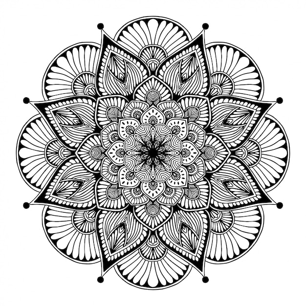 Download Mandalas coloring book, flower shape, oriental therapy ...