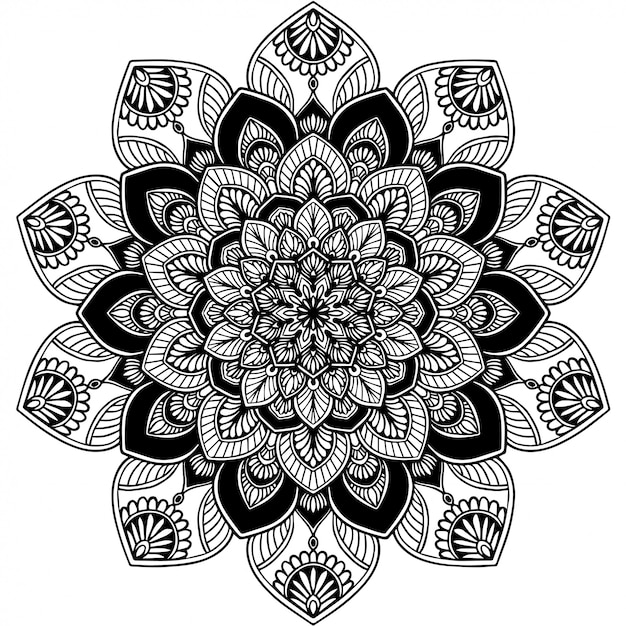 Download Mandalas coloring book, oriental therapy Vector | Premium ...